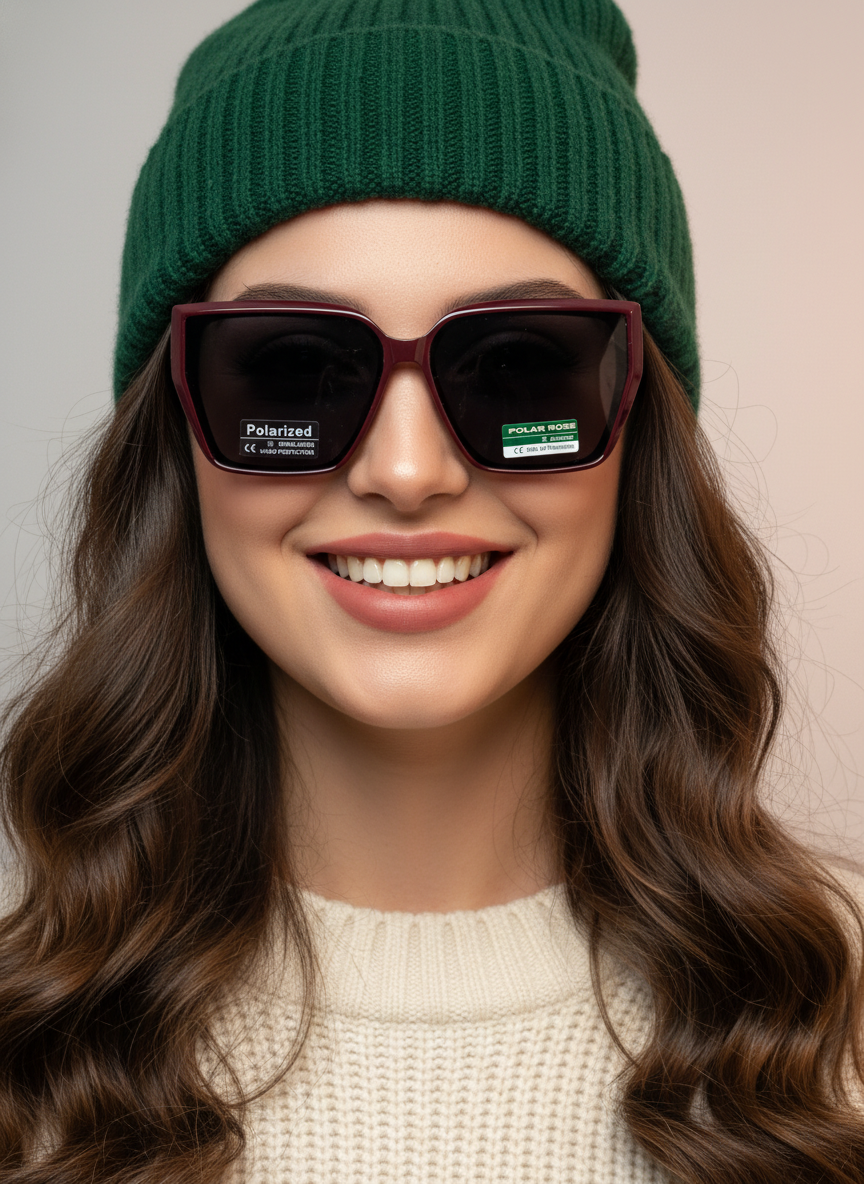 عینک افتابی زنونه زرشکی
