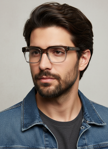 عینک طبی مردانه trussardi مربعی قهوه ای