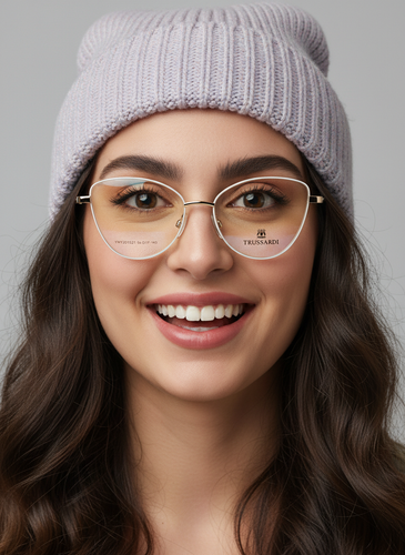 عینک طبی زنانه فلزی trussardi گربه ای سفید