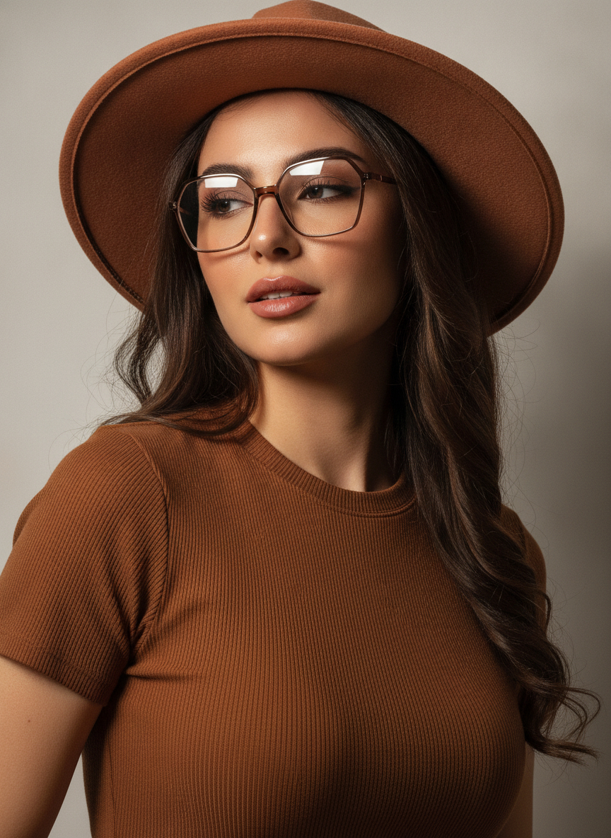 عینک طبی زنانه novo مربعی قهوه ای
