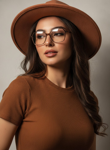 عینک طبی زنانه novo مربعی قهوه ای