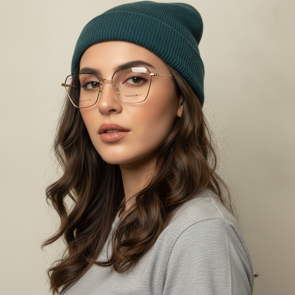 عینک طبی زنانه  tiffany فلزی مربعی سایز کوچک