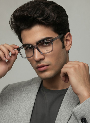 عینک طبی مردانه bershka طوسی شیشه ای ملایم