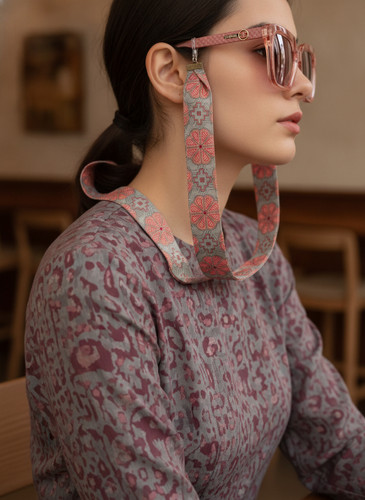 بند عینک زنانه پهن گلدار