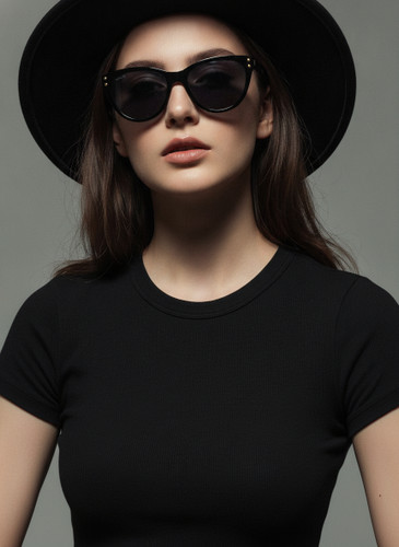 عینک افتابی زنونه مشکی گربه ای سایز کوچک