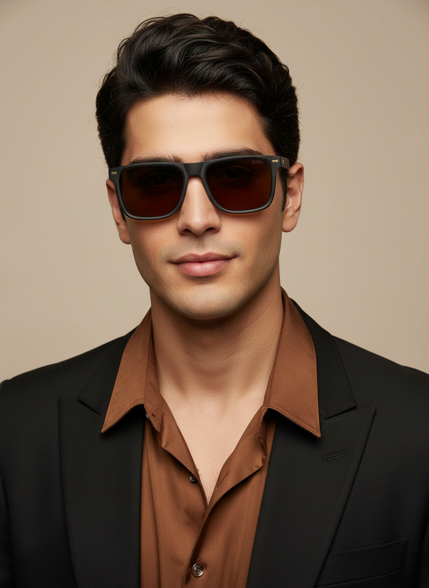 عینک آفتابی مردانه کائوچو مربعی مات gucci