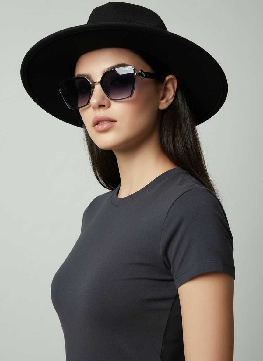 عینک  افتابی زنانه مربعی fendi