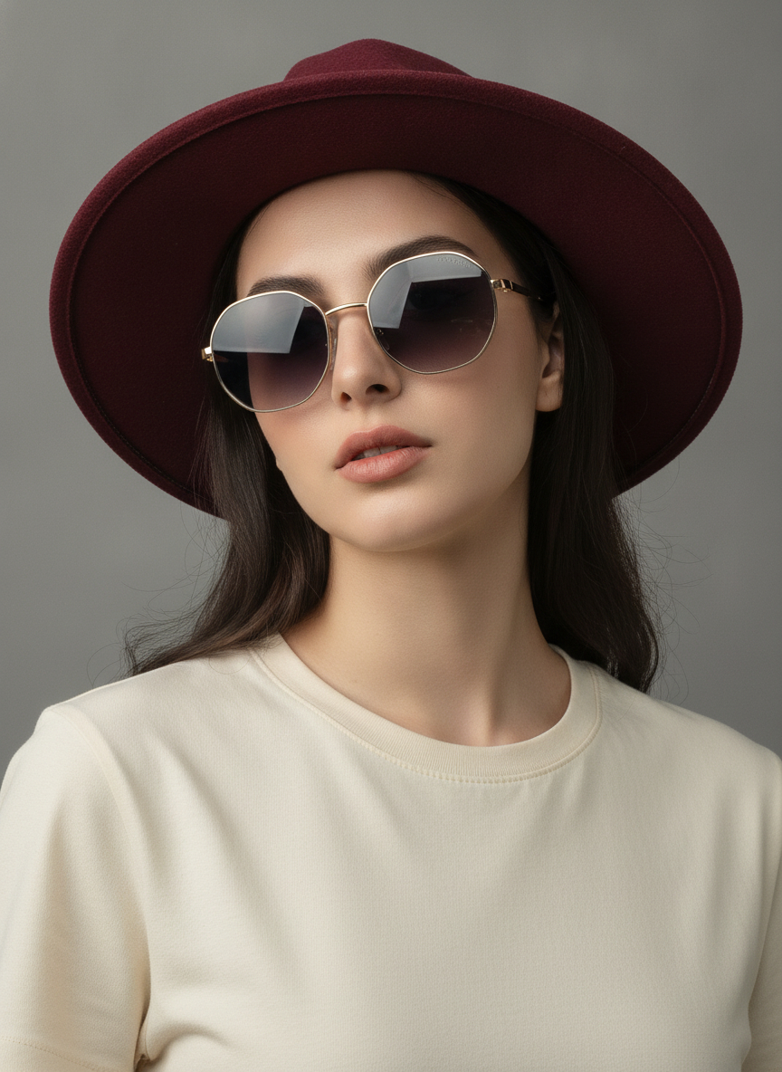 عینک افتابی زنونه  فلزی گرد prada