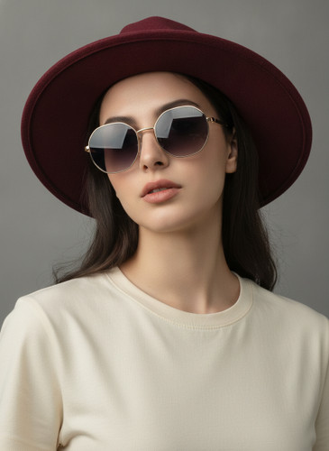 عینک افتابی زنونه فلزی گرد prada