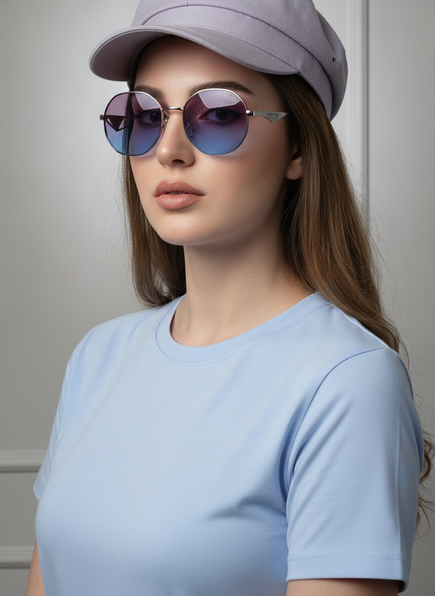 عینک شب  زنونه  فلزی گرد prada