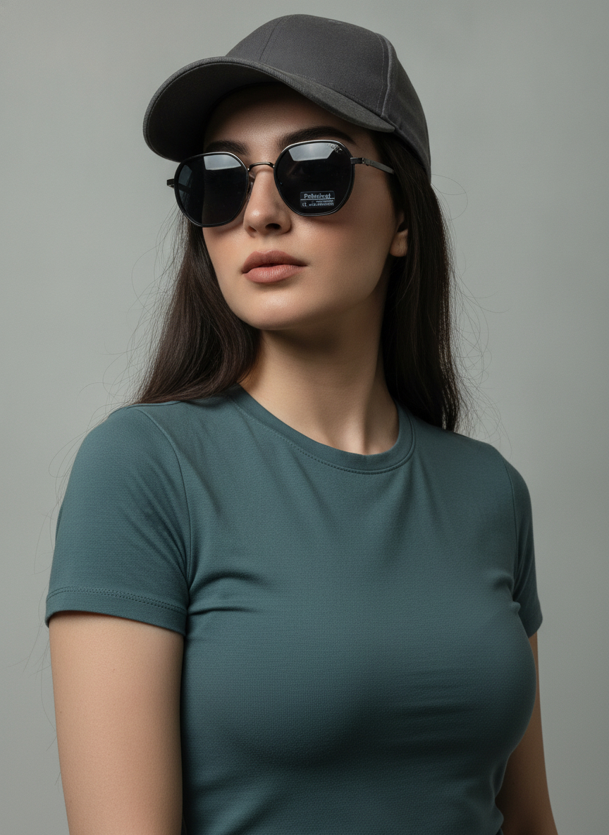عینک آفتابی فلزی گرد  زنانه پرسول