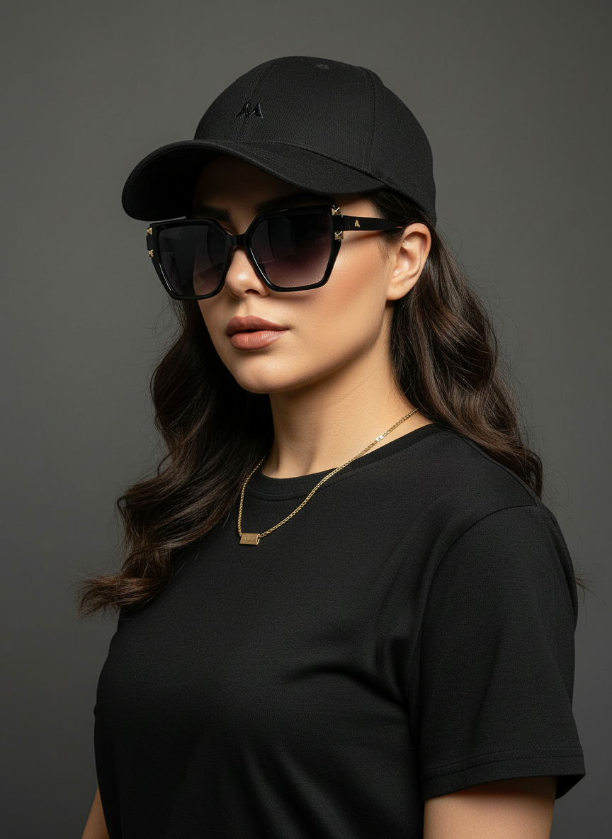 عینک افتابی زنانه اورجینال kappa گربه ای مشکی