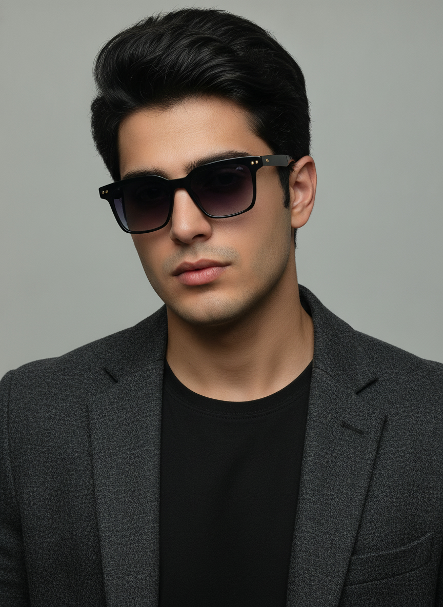 عینک افتابی مردانه اورجینال kappa مشکی مربعی