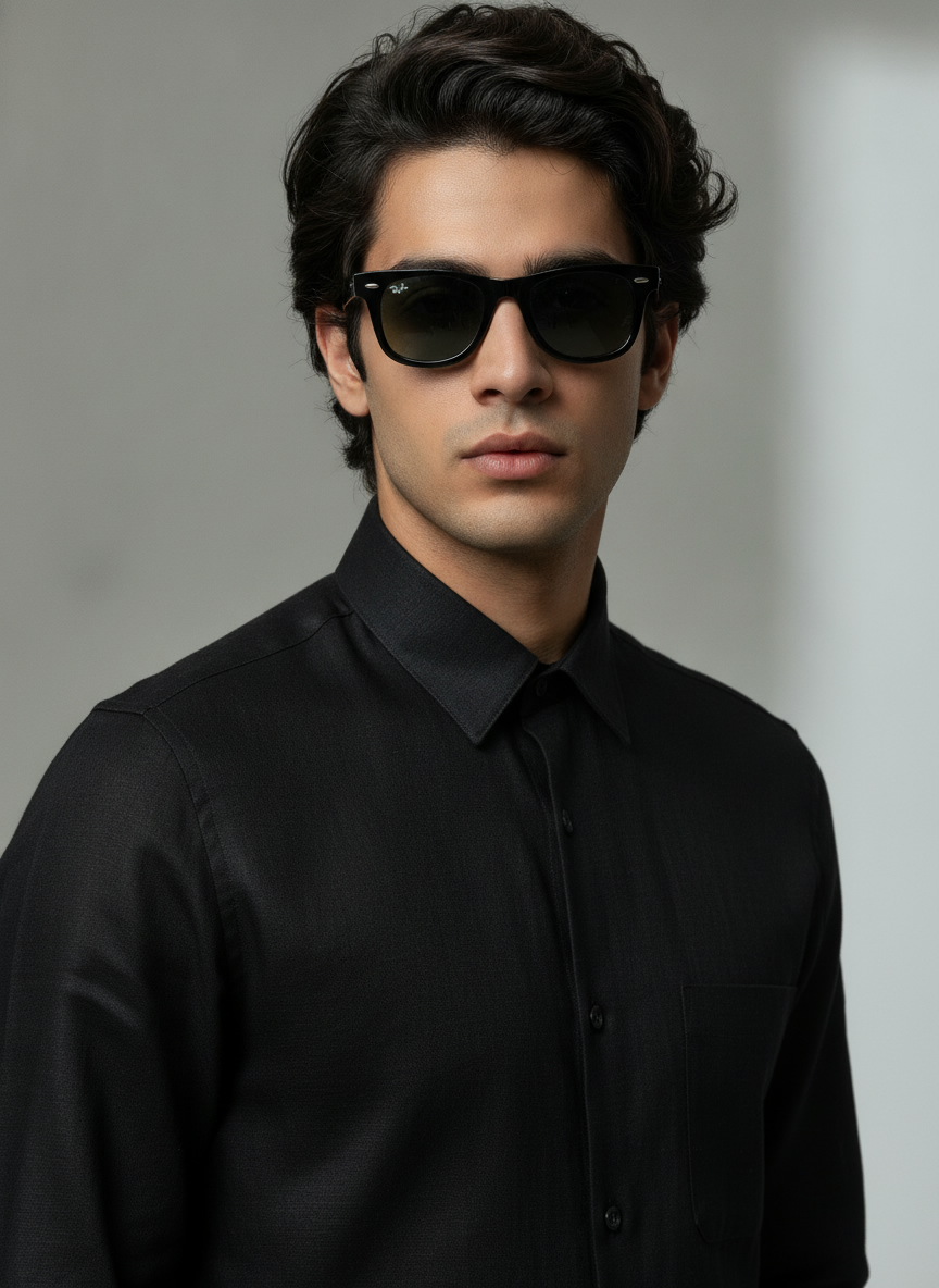 عینک افتابی مردانه اورجینال rayban  ویفر مشکی
