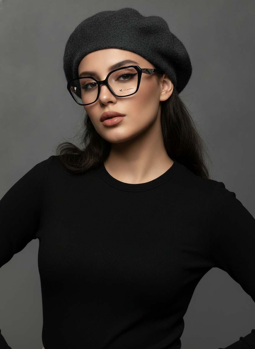 عینک طبی زنانه انا مورییس گربه ای مشکی