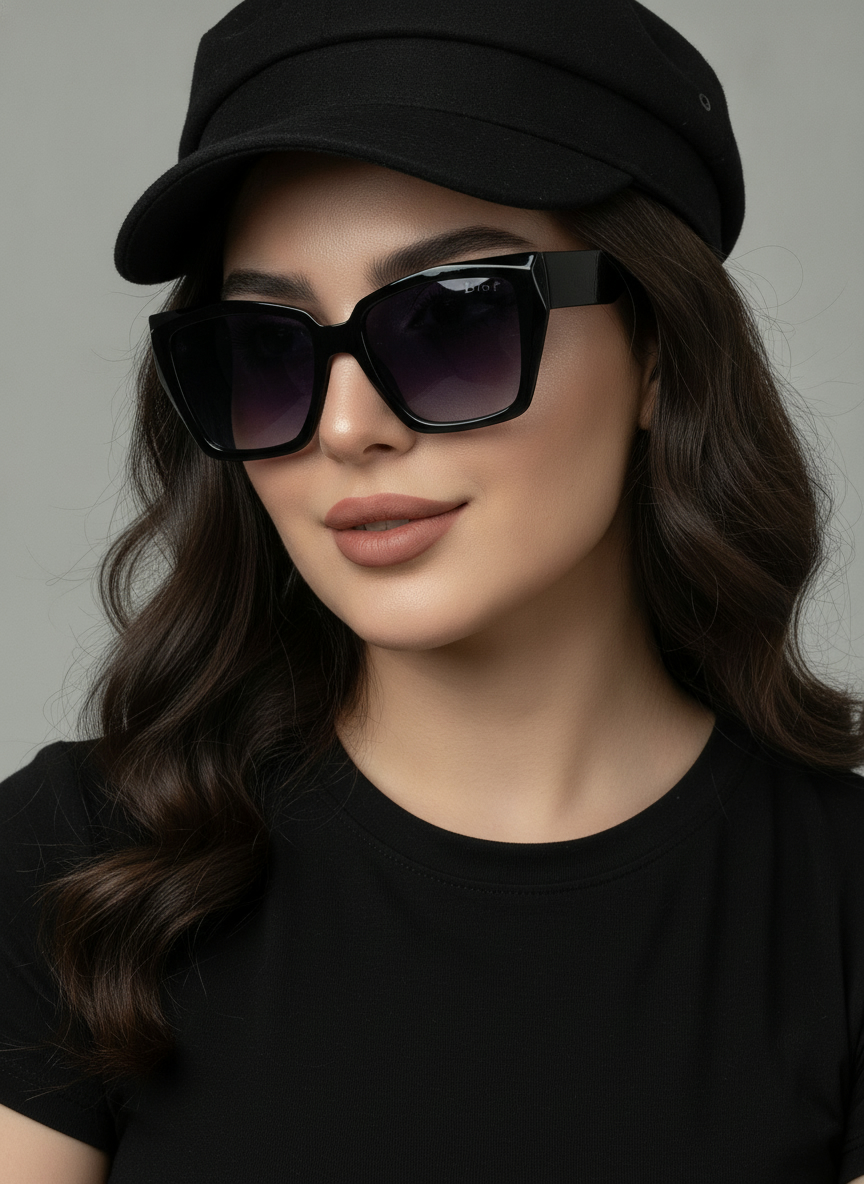 عینک آفتابی گربه ای سایز بزرگ دیور مشکی