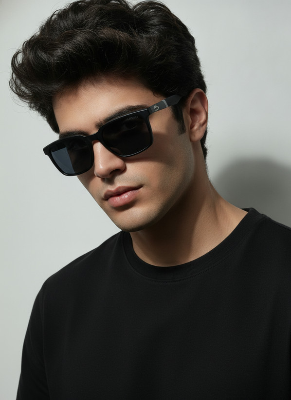 عینک آفتابی مردانه کائوچو مربعی lacoste سری مات
