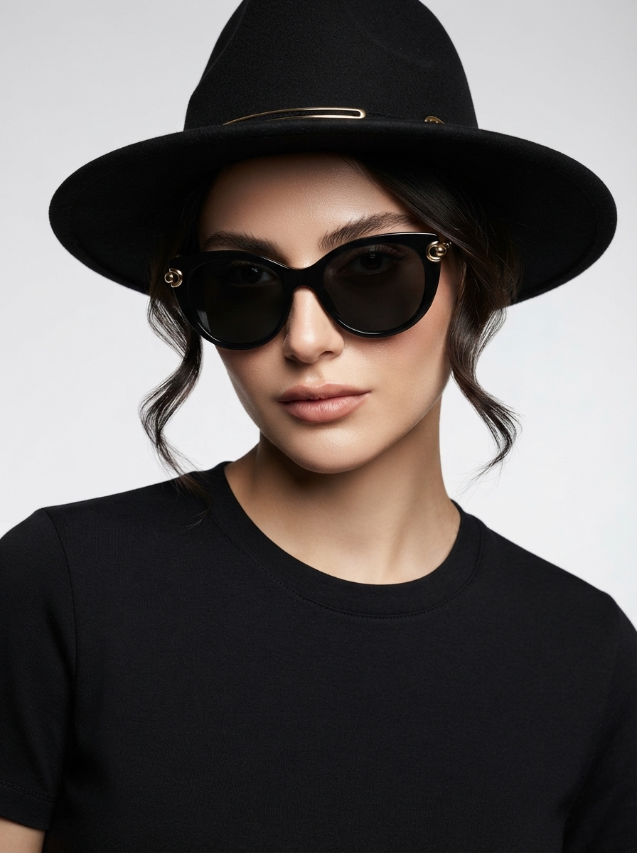 عینک افتابی زنونه خاص گربه ای مشکی tiffany