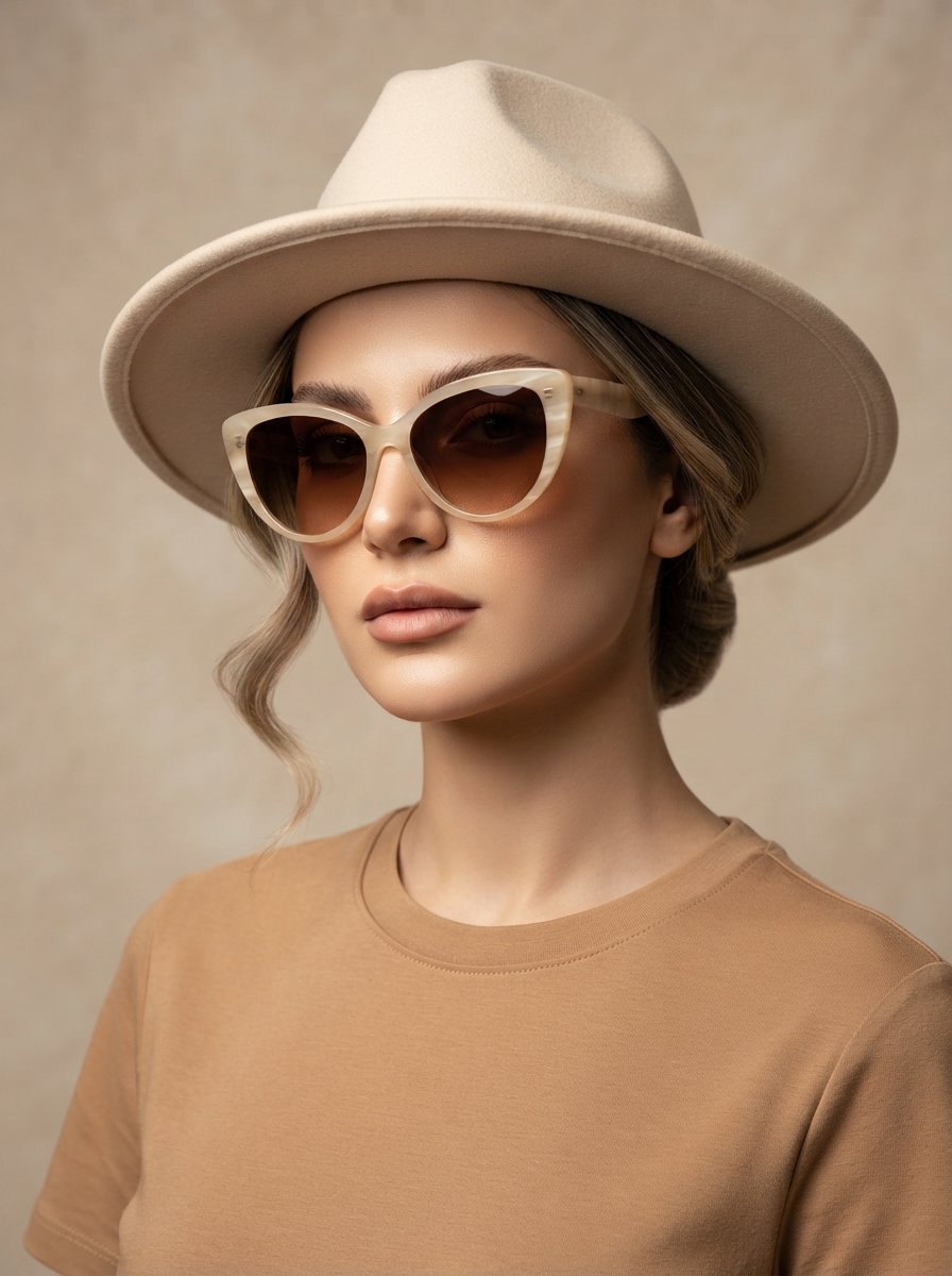 عینک افتابی زنانه اورجینال chic گربه ای طرح سنگ مرمر جادویی
