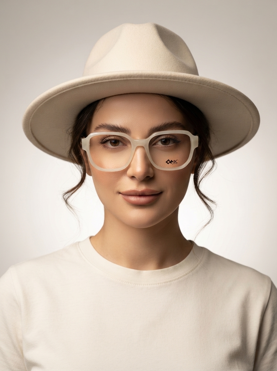 عینک طبی زنانه chic مربعی سفید خاص