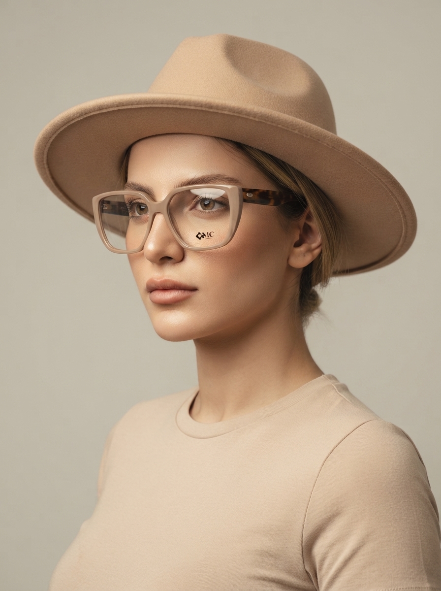 عینک طبی زنانه chic مستطیلی با دسته های خاص