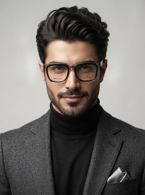 عینک طبی مردانه trussardi مشکی شیشه ا ی